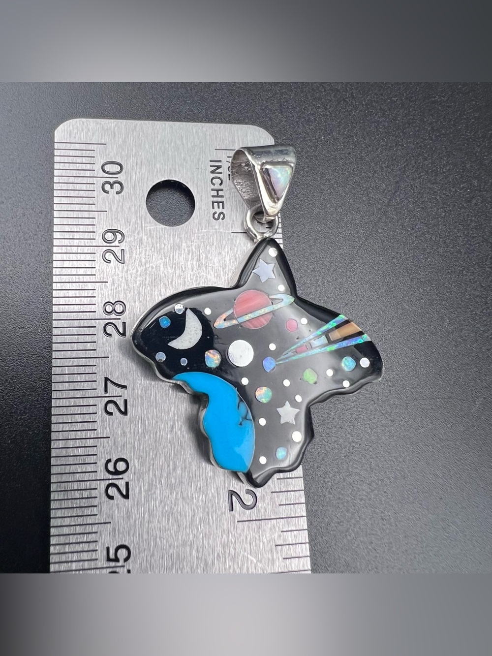 Sterling Silver Galaxy Micro Inlay Pendant - Eagle - Picture 4 of 5